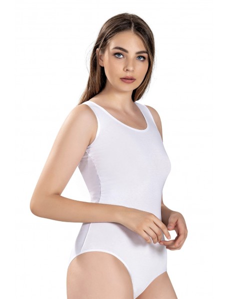 Gümüş Kadın Geniş Askı Zıbın Çıtçıtlı Body Beyaz Renk