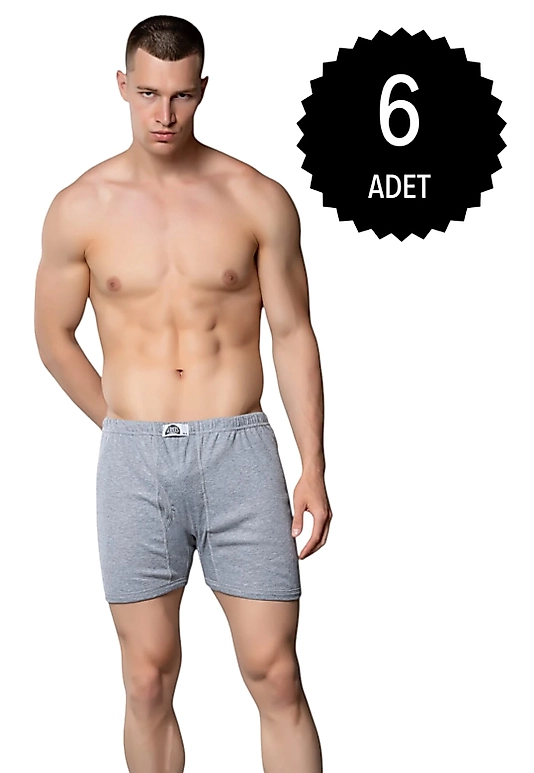 Gümüş 3058 Erkek Ribana (Likralı) Arjantin (Paçalı) Külot Gri 6 lı Paket