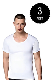 Gümüş 3003 Erkek Penye Bisiklet Yaka Atlet 3 lü Paket