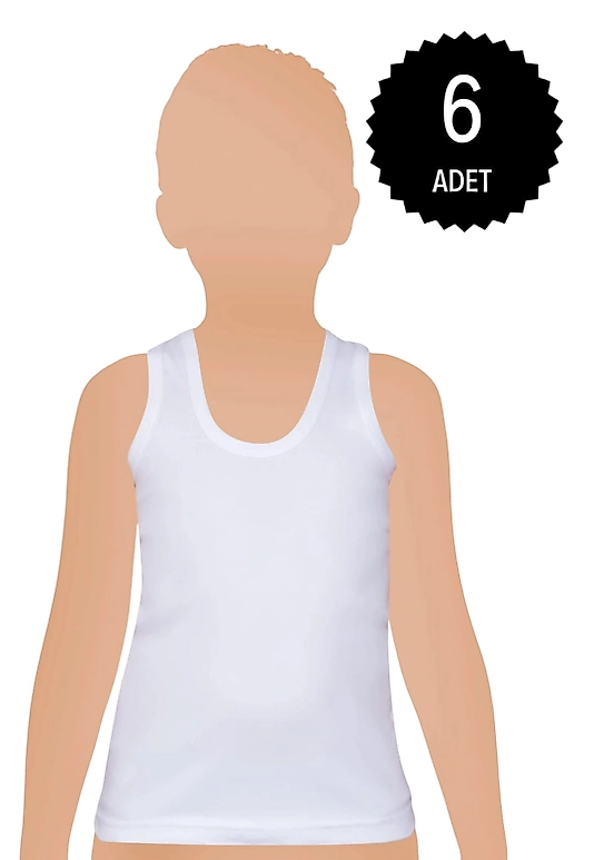 Gümüş 3023 Erkek Çocuk Ribana Atlet 6 lı Paket