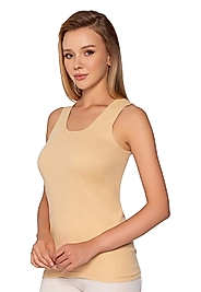 Gümüş 4024 Ribana Geniş Askı Düz Biye Atlet Ten