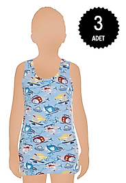 Gümüş 3088 Erkek Çocuk Likralı Empirme Atlet Karışık 3 lü Paket