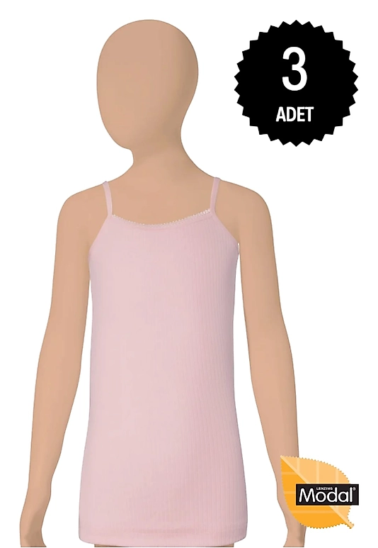 Gümüş 7015 Kız Çocuk Modal Elastan İp Askı Atlet Karışık 3 lü Paket