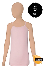 Gümüş 7015 Kız Çocuk Modal Elastan İp Askı Atlet Karışık 6 lı Paket