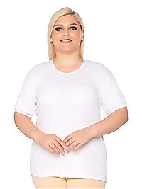 Gümüş 3013 Kadın Ribana ( Likralı ) Kollu Kaşkorse Anne Atlet Beyaz