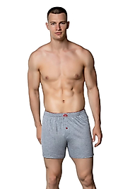 Gümüş 4020 Erkek Penye Havlu Bel Düz Boxer Gri