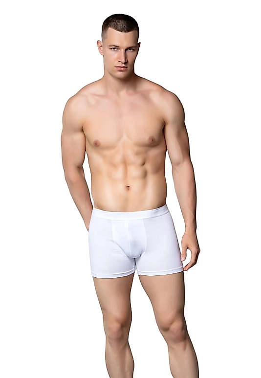 Gümüş 4018 Erkek Likralı Boxer Beyaz