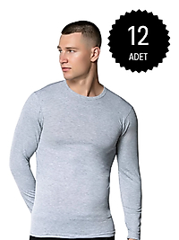 Gümüş 4022 Erkek Likralı Uzun Kol Fanila Atlet Gri 12 lİ Paket