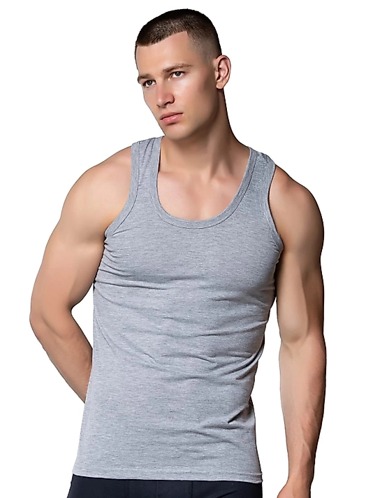 Gümüş 4003 Penye Erkek Askılı Düz Atlet Gri