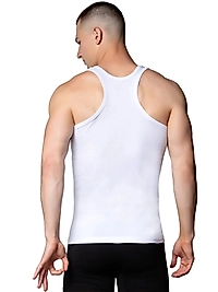 Gümüş 4019 Ribana (likralı) Erkek Arkası Çapraz Atlet Beyaz