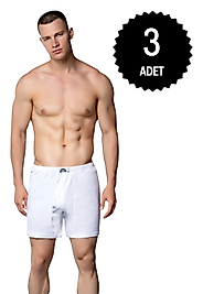 Gümüş 3057 Erkek Ribana (Likralı) Arjantin (Paçalı) Külot Beyaz 3 lü Paket