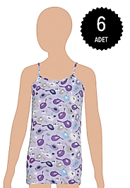 Gümüş 3095 Kız Çocuk Likralı Empirme Atlet Karışık 6 lı Paket