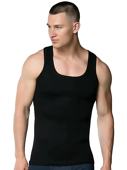 Gümüş 4004 Ribana (likralı) Erkek Askılı Atlet Siyah