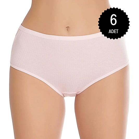 Gümüş 7014 Kadın Modal Elastan Fitilli Yüksek Bel Bato Külot Karışık 6 lı Paket