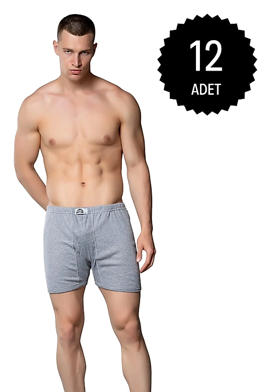 Gümüş 3058 Erkek Ribana (Likralı) Arjantin (Paçalı) Külot Gri 12 li Paket