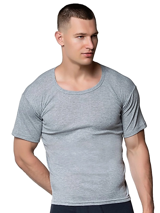 Gümüş 3101 Erkek Renkli Ribana Bisiklet Yaka Gri