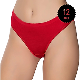 Gümüş 6045 Kadın Bambu İnce Bel Özel Dokulu Bikini Külot Karışık 12 li Paket