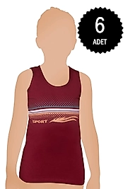 Gümüş 3109 Erkek Çocuk Likralı Baskılı Atlet Karışık 6 lı Paket