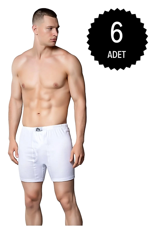 Gümüş 3007 Erkek Penye Arjantin (Paçalı) Külot Beyaz 6 lı Paket