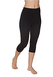 Gümüş 3104 Kadın Likralı Düz Diz Altı Tayt Siyah