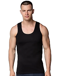 Gümüş 4003 Penye Erkek Askılı Düz Atlet Siyah