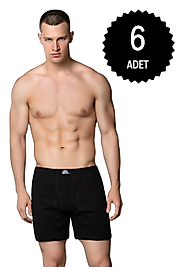 Gümüş 3058 Erkek Ribana (Likralı) Arjantin (Paçalı) Külot Siyah 6 lı Paket