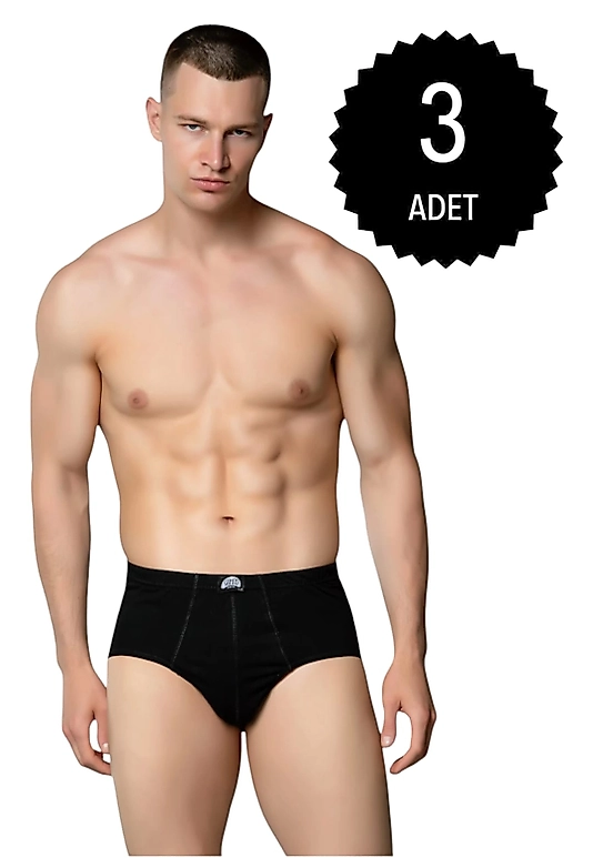 Gümüş 4014 Erkek Penye Kom Slip Külot Siyah 3 lü Paket