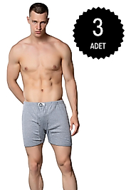 Gümüş 3058 Erkek Ribana (Likralı) Arjantin (Paçalı) Külot Gri 3 lü Paket