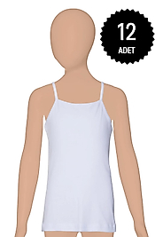 Gümüş 3062 Kız Çocuk Ribana İp Askılı Düz Biye Atlet 12 li Paket