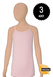 Gümüş 7015 Kız Çocuk Modal Elastan İp Askı Atlet Karışık 3 lü Paket