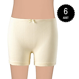 Gümüş 3113 Kız Çocuk Jakarlı Kalp Desenli Boxer Karışık 6 lı Paket