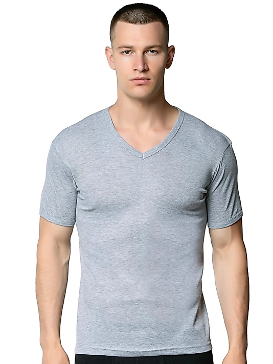 Gümüş 4051 Erkek V Yaka Spor Kollu Fanila Gri