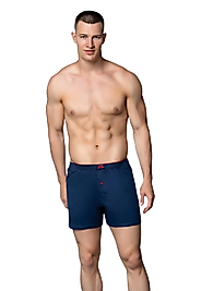 Gümüş 4020 Erkek Penye Havlu Bel Düz Boxer Lacivert