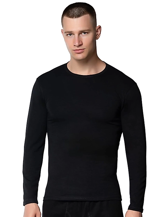 Gümüş 4022 Erkek Likralı Uzun Kol Fanila Atlet Siyah