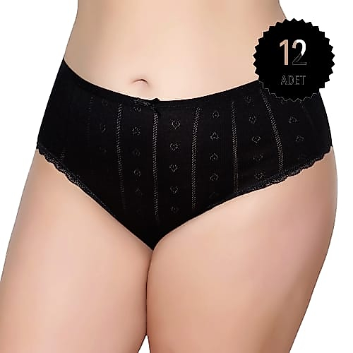 Gümüş 3079 Kadın Jakarlı Yüksel Bel Bato Külot Siyah 12 li Paket