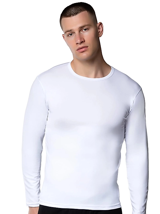 Gümüş 4022 Erkek Likralı Uzun Kol Fanila Atlet Beyaz