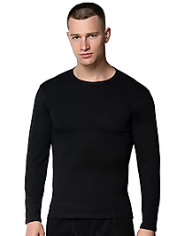 Gümüş 4022 Erkek Likralı Uzun Kol Fanila Atlet Siyah