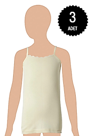 Gümüş 3086 Kız Çocuk İp Askılı Jakarlı Atlet Karışık 3 lü Paket