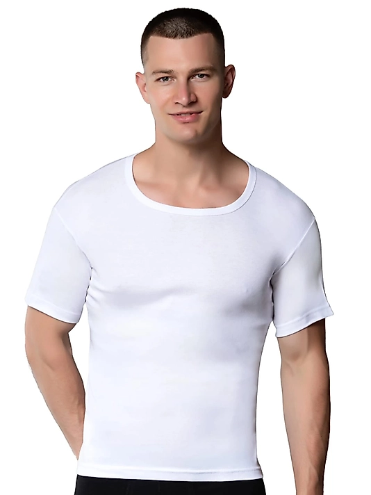 Gümüş 3004 Erkek Ribana Bisiklet Yaka Atlet Beyaz