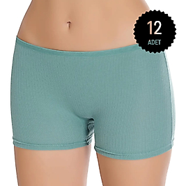 Gümüş 7013 Kadın Modal Elastan Fitilli Boxer Karışık 12 li Paket