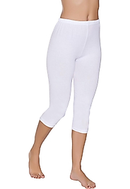 Gümüş 3104 Kadın Likralı Düz Diz Altı Tayt Beyaz