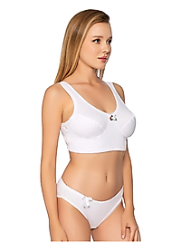 Gümüş 3049 Kadın Penye Yarım Atlet Body Sütyen Beyaz