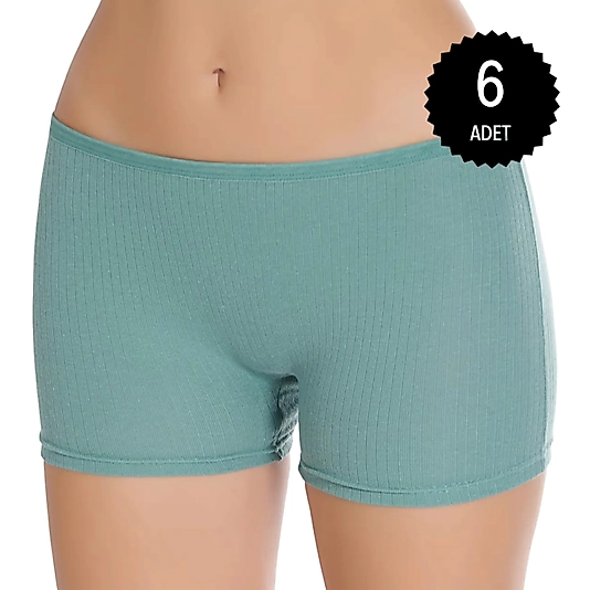 Gümüş 7013 Kadın Modal Elastan Fitilli Boxer Karışık 6 lı Paket