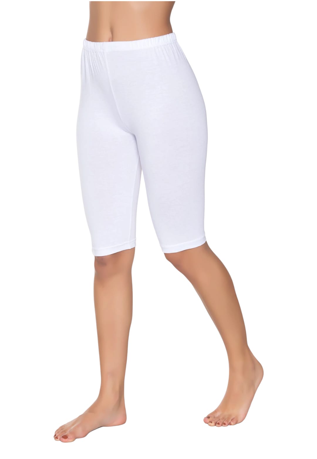 Gümüş 4032 Kadın Likralı Kısa Tayt Beyaz