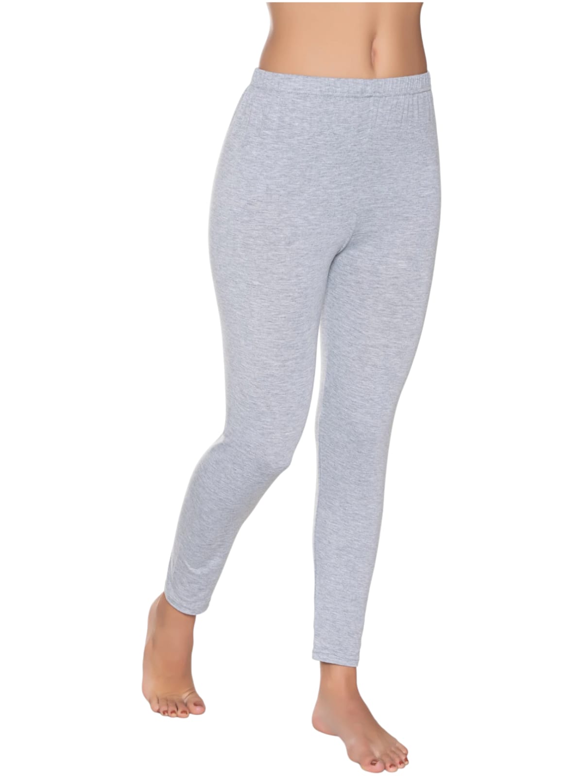 Gümüş 3103 Kadın Likralı Düz Uzun Tayt Gri