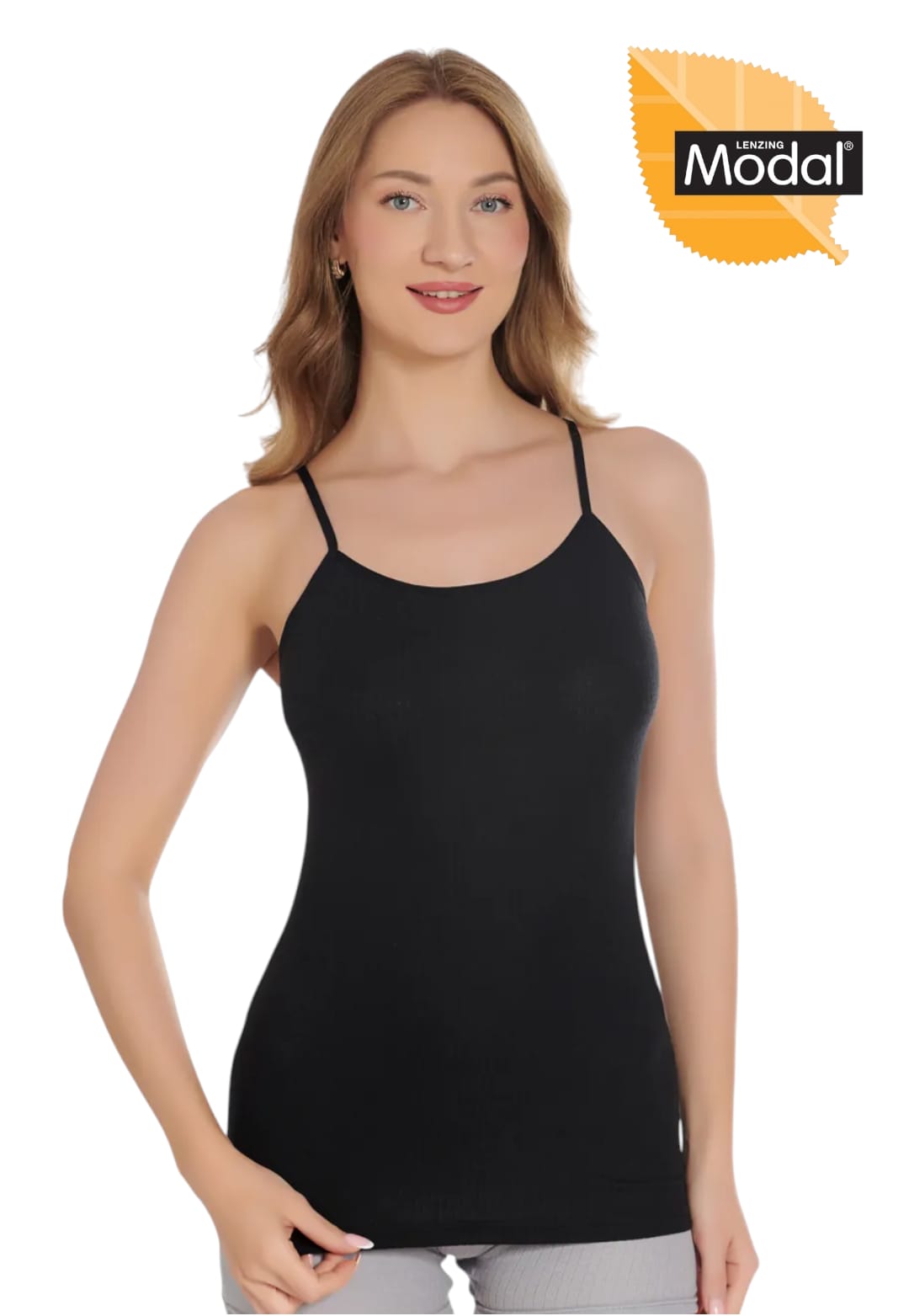 Gümüş 7012 Kadın Modal Elastan İp Askı Atlet Siyah