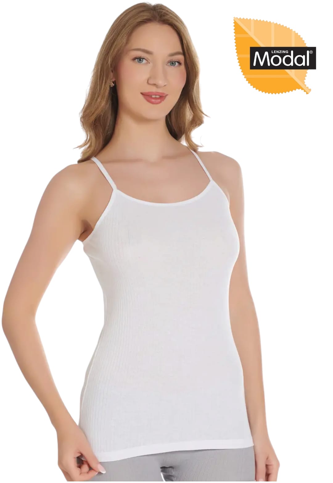 Gümüş 7012 Kadın Modal Elastan İp Askı Atlet Beyaz