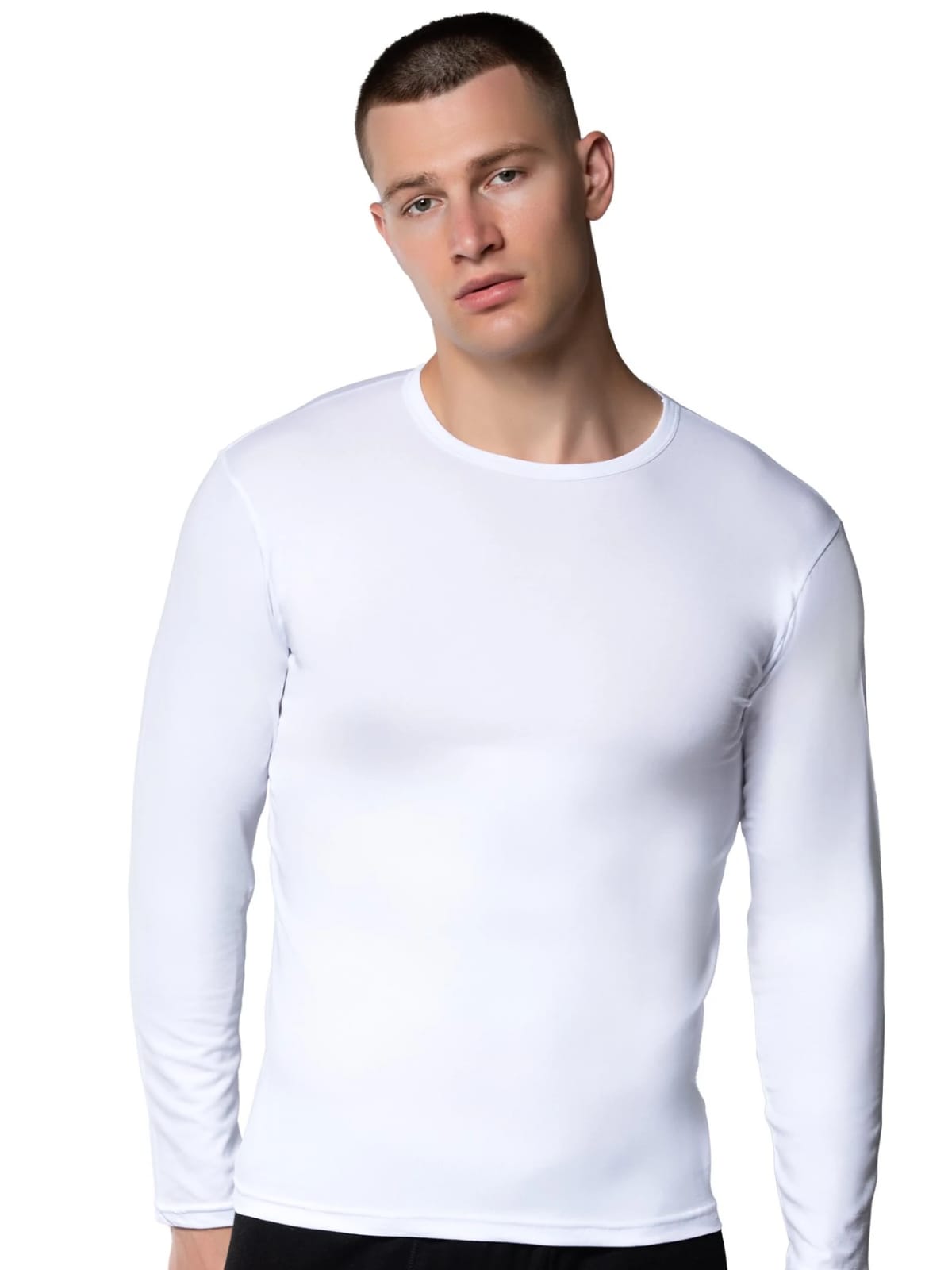 Gümüş 4022 Erkek Likralı Uzun Kol Fanila Atlet Beyaz