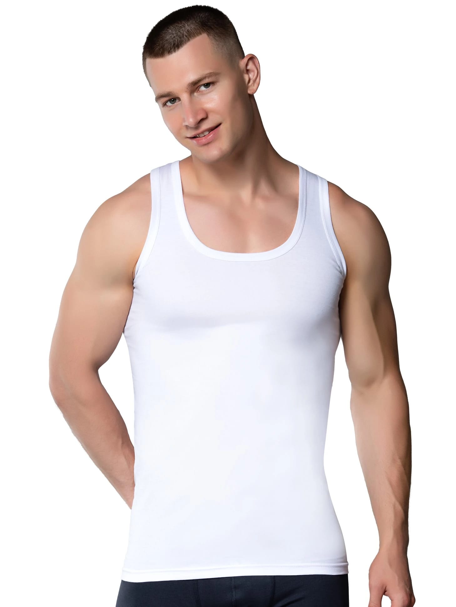 Gümüş 3001 Erkek Penye Askılı Atlet Beyaz