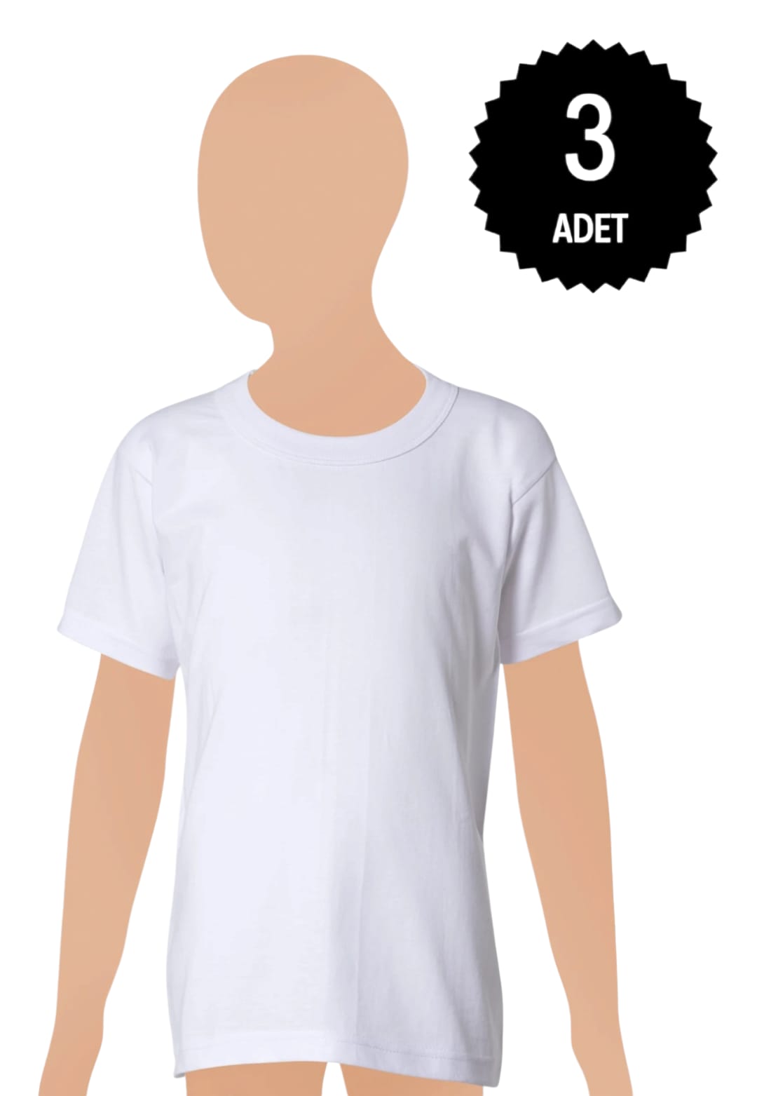 Gümüş 3022 Erkek Çocuk Penye Sıfır Yaka Atlet 3 lü Paket